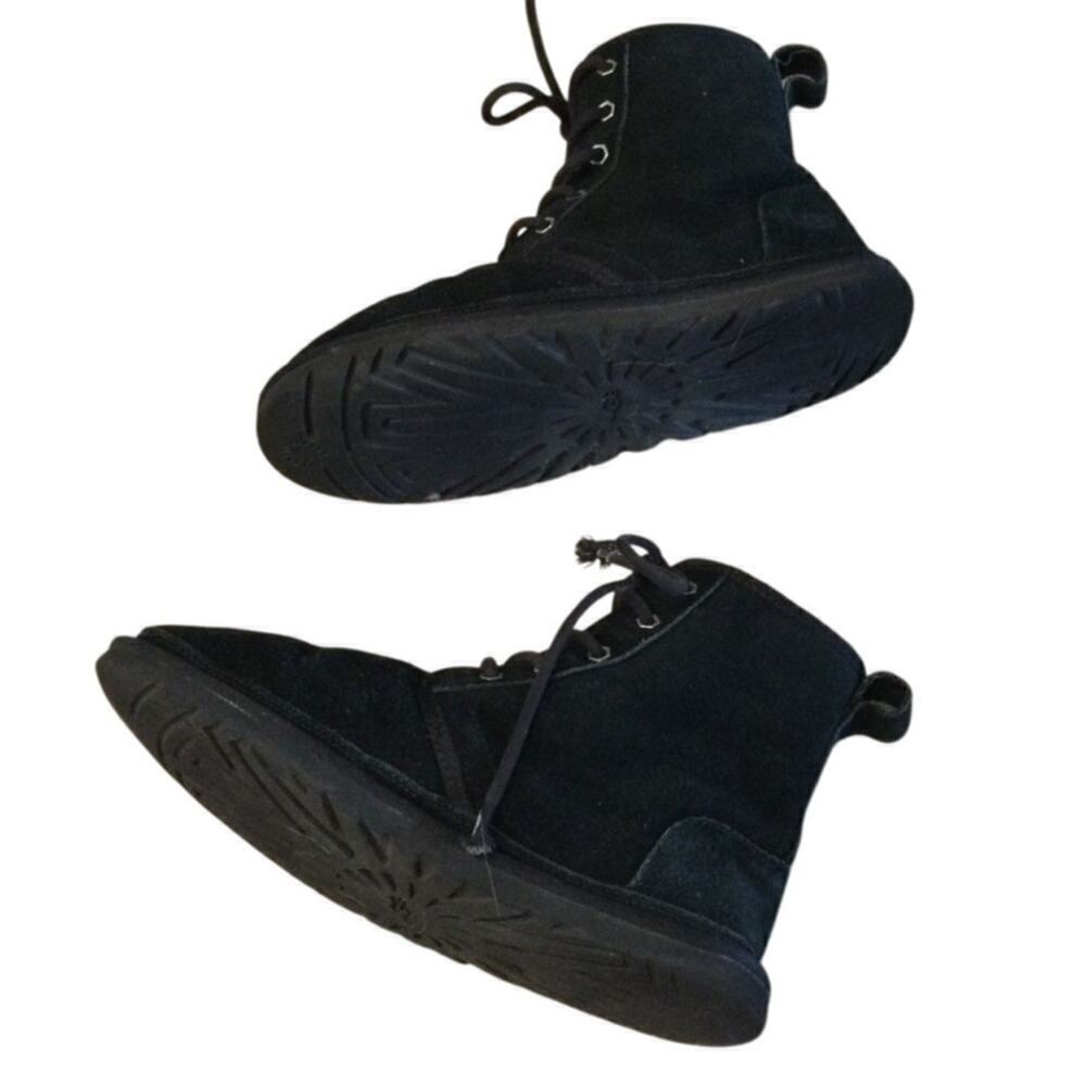 Uggs Women's Neumel High Top Boots Size 8 Black Chukka Suede Wool Treadlite Y2K